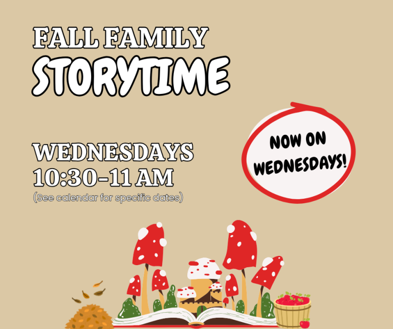 Join us for Fall Family Storytime at the Melvindale Public Library. Now on Wednesdays at 10:30. Join us for a seasonal story time filled with books, songs, crafts, and movement.