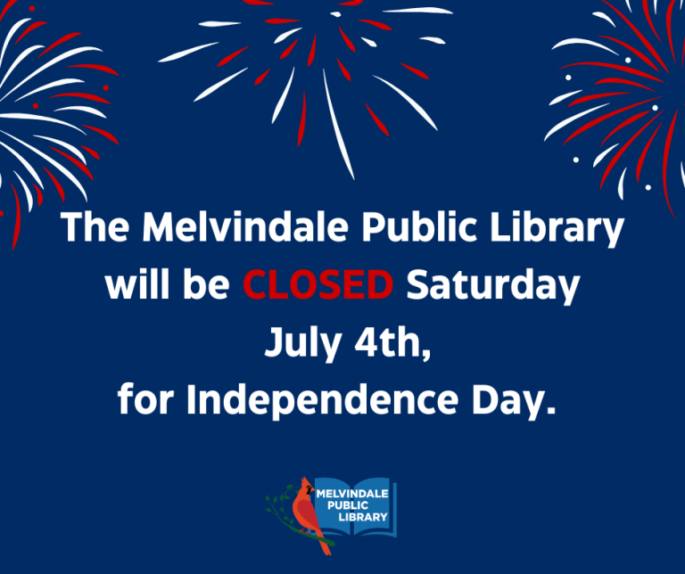 The library will be closed on Saturday, July 4th. Happy Independence day!