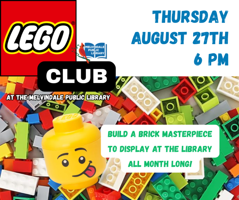 LEGO Club. Thursday, August 27th at 6 PM.